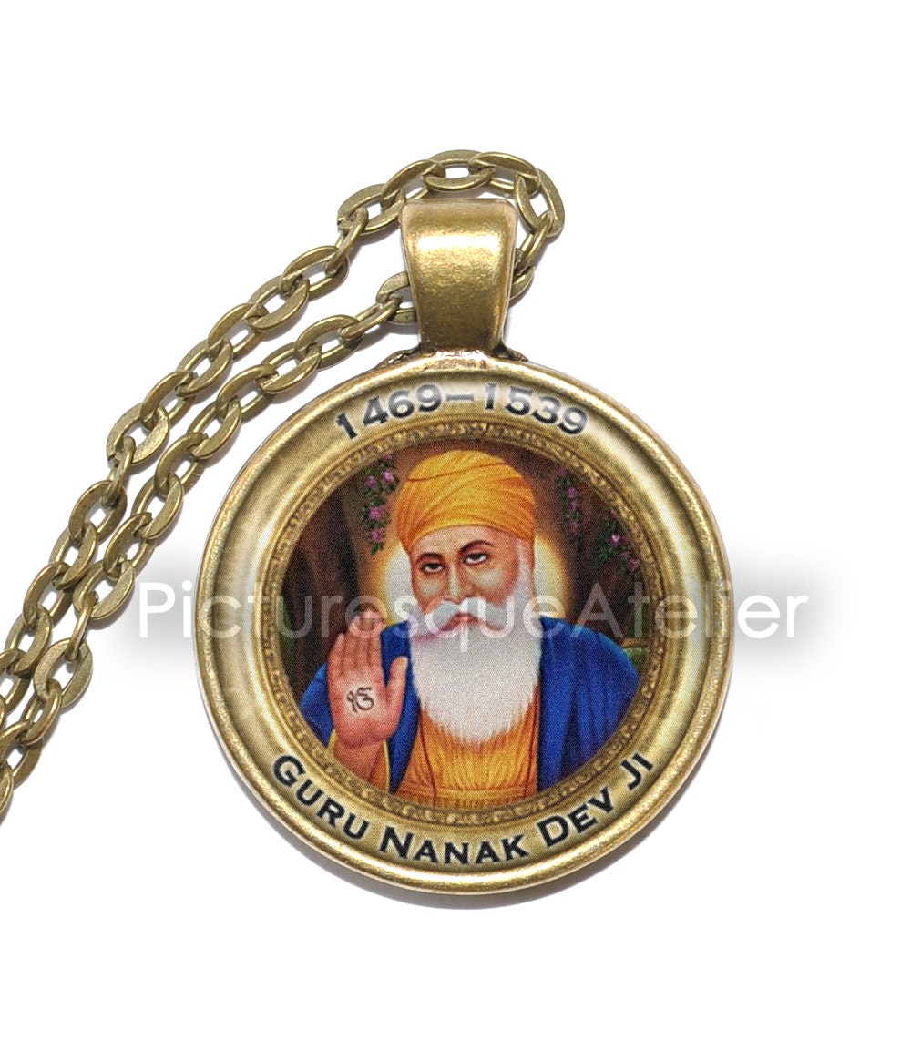 Guru NANAK DEV JI Necklace Sikhism Founder Sikh Jewelry Religious Spiritual Pendant Sikh Symbol Sikhism Jewelry Art Pendant Necklace Etsy
