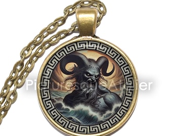 Collier/porte-clés EREBUS, dieu des ténèbres, dieu de l'ombre, ténèbres profondes, enfer, grec, mythologie, pendentif en verre