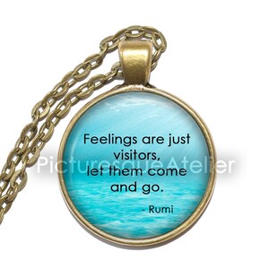 Collana RUMI CITAZIONE, Mistico Sufi, Poeta, Studioso, Teologo, Collana con ciondolo d&#39;arte, Collana ispiratrice, Ciondolo in vetro, Gioielli fatti a mano