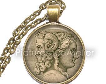JANUS Necklace/Keyring, God of Beginnings, God of Transition, God of Doorways, God of Time, God of Endings, Roman, Mythology, Glass Pendant