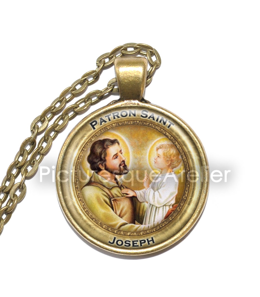 SAINT JOSEPH Necklace, Patron Saint of Fathers, Patron of Workers