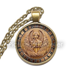 VALKYRIE Necklace, Valhalla, Afterlife, Vikings, Asatru, Hall of the slain, Norse, Scandinavian, Art Pendant Necklace, Glass Pendant