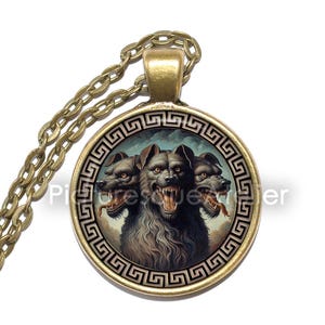 CERBERUS Necklace/Keyring, Hound of Hades, Guardian of the Underworld, Watchdog, Greek, Mythology, Glass Pendant