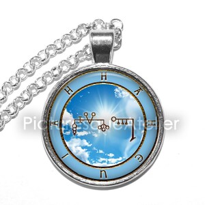 ANGEL HAHEUIAH SEAL ketting/sleutelhanger, beschermengel, 17-22 juli, talisman, bescherming, symbool, kunst hanger ketting, glazen hanger afbeelding 2