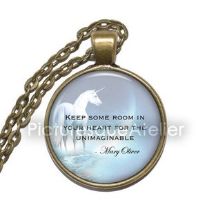 MARY OLIVER QUOTE Necklace, Lifestyle, American, Writer, Poet, Art Pendant Necklace, Inspirational Necklace, Glass Pendant