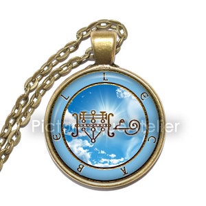 ANGEL LECABEL SEAL Necklace/Keyring, Guardian angel, August 23 - 28, Talisman, Protection, Symbol, Art Pendant Necklace, Glass Pendant