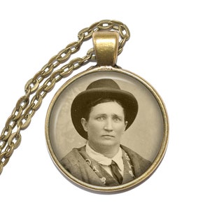 CALAMITY JANE Necklace, Frontierswoman, Markswoman, Professional Scout, Raconteur, Buffalo Bill, Wild West Show, Art Pendant Necklace