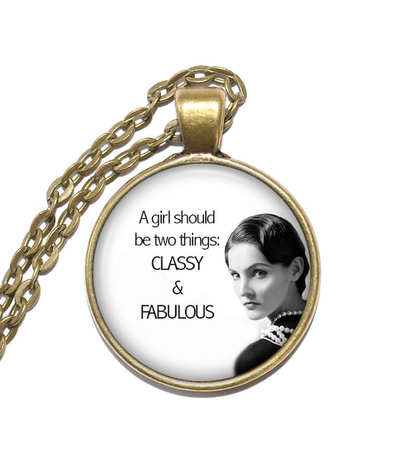 COCO CHANEL QUOTE Necklace French Fashion Designer 