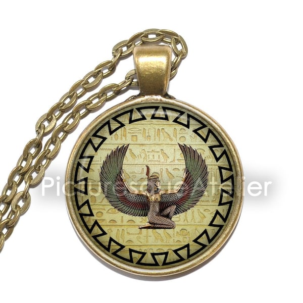 MAAT Necklace, Goddess of Truth, Justice, Balance, Order, Harmony, Morality, Egyptian, Ancient, Glass Pendant