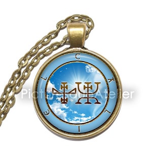 ANGEL CALIEL SEAL Necklace/Keyring, Guardian angel, June 16 - 21, Talisman, Protection, Symbol, Art Pendant Necklace, Glass Pendant