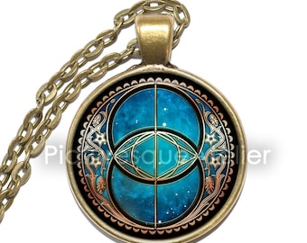 VESICA PISCIS Necklace/Keyring, Symbol, Sacred Geometry, Art Pendant Necklace, Art Pendant Keyring, Handmade Jewelry
