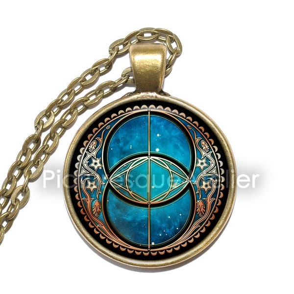 VESICA PISCIS Necklace/Keyring, Symbol, Sacred Geometry, Art Pendant Necklace, Art Pendant Keyring, Handmade Jewelry
