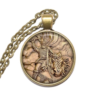 PERUN Necklace, God of the sky, God of War, God of Fertility, God of Thunder, God of Law, Slavic, Art Pendant Necklace, Handmade Jewelry