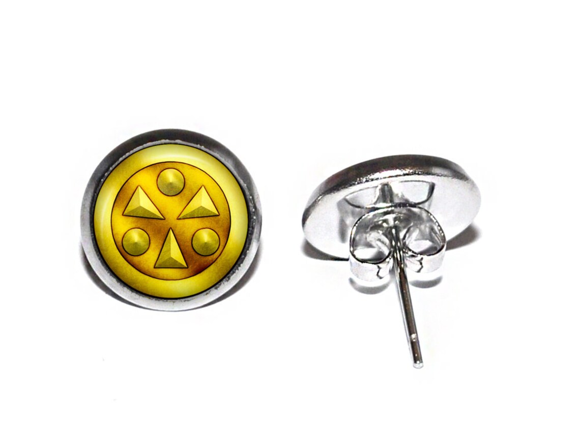 LIGHT MEDALLION Stud Earrings Zelda Link Ocarina of Time Etsy