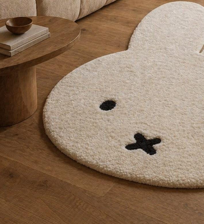 Hand Tufted Bunny Rug, Cute Rabbit Area Rug Soft Plush Nursery Rug ...