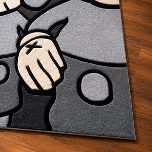 Hand Tufted KAWS Inspired Rug, Modern Abstract Area Rug, Custom Tufted Carpet, Designer Living Room Rug, Streetwear Home Decor, imagen 8