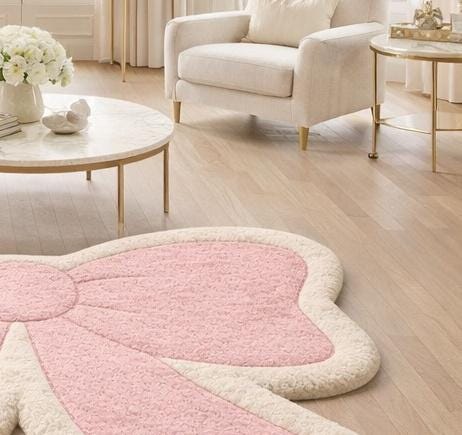 Handmade Rug Cute Handmade Pink Bow Wool Rug, Plush Kawaii Nursery Decor - Etsy