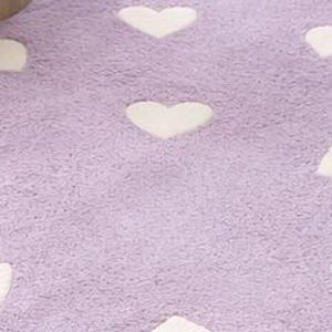 Lavender Heart Hand-Tufted Rug – Scalloped Pastel Round Carpet for Bedroom, Nursery Decor image 9