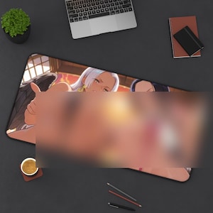 Alfombrilla de escritorio de Anime Waifu, alfombrilla de ratón para juegos de estilo japonés, organizador de escritorio grande