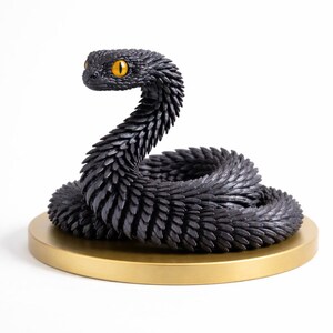 3D-tryckt artikulerad orm – skimrande PLA-fidget-skrivbordsleksak
