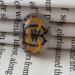 Vintage Initial Hand Painted Reverse Intaglio