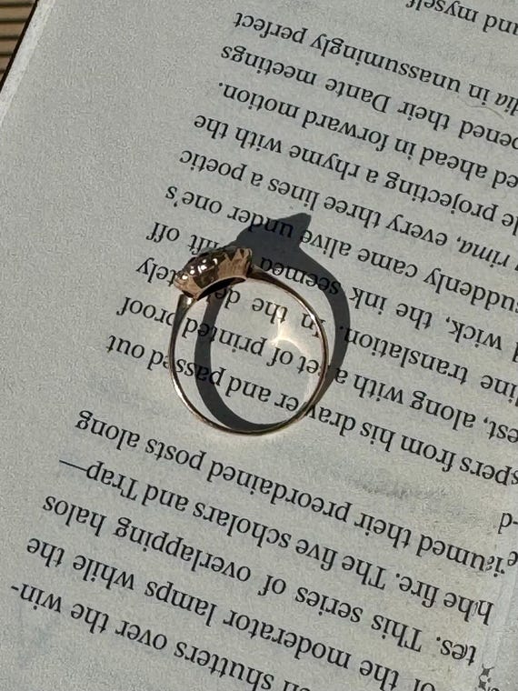 Victorian Ruby, Opal & Gray Seed Pearl Halo Ring … - image 7