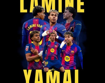 ラミン・ヤマル サッカーTシャツデザイン PNG（デジタルダウンロード）