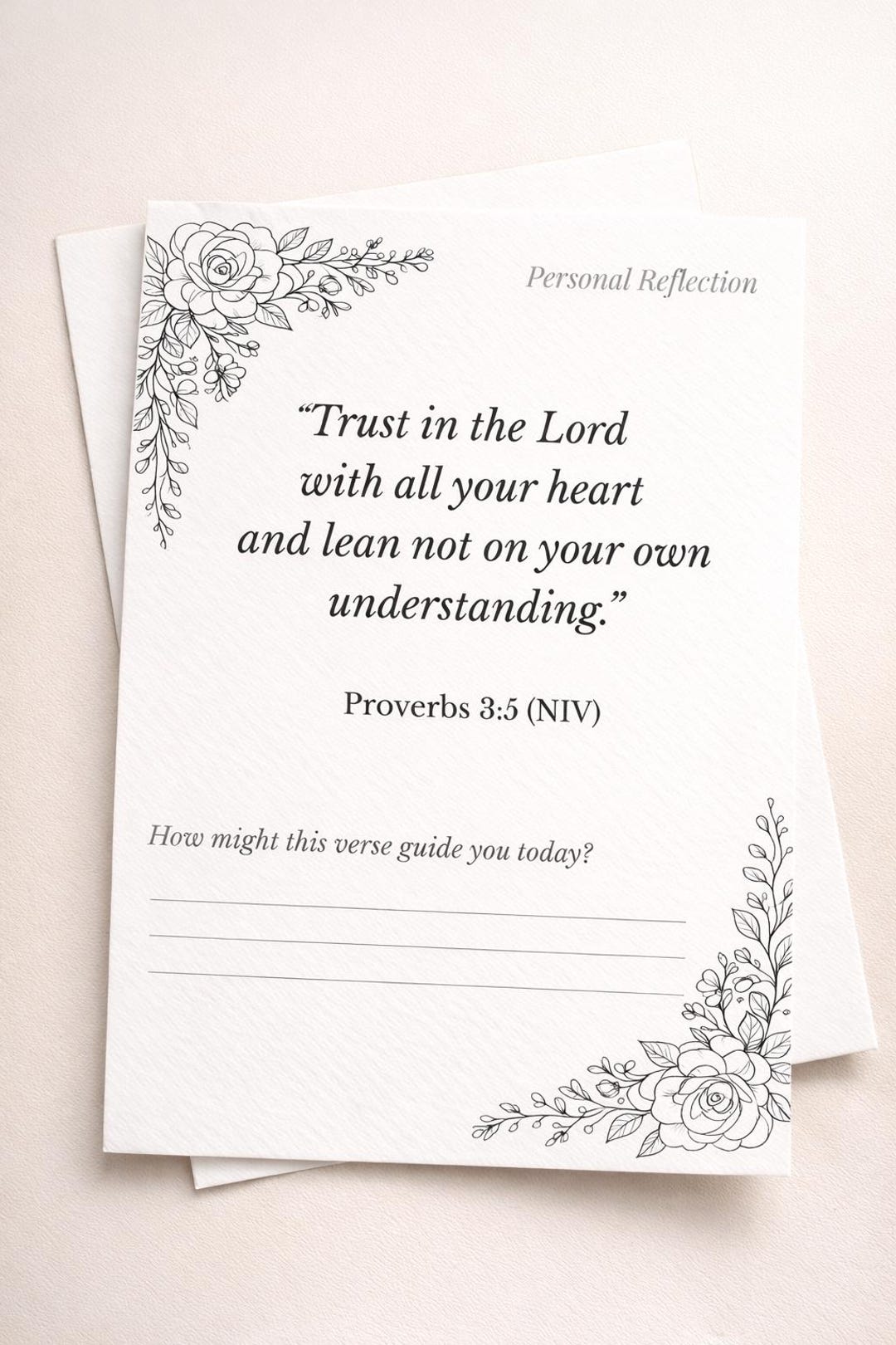 Proverbs 3:5 Scripture Reflection Printable | NIV Bible Verse ...