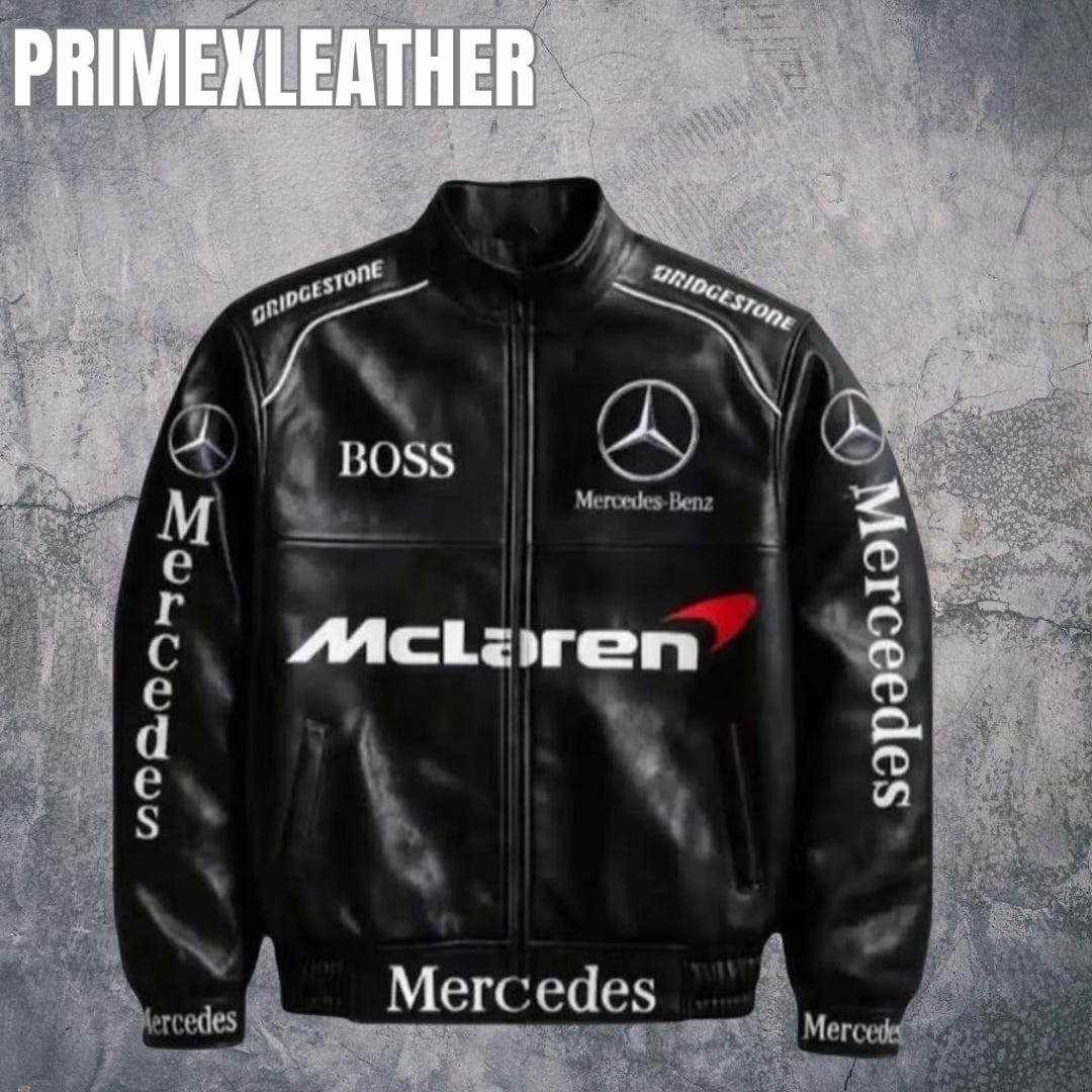 Car Racing Leather Jacket Men's Black Leather Racing Jacket | Motorsport F1 Style - Etsy Australia