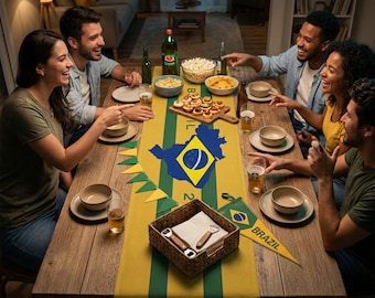 Custom Country Table Runner Soccer Match Decor , World cup 2026