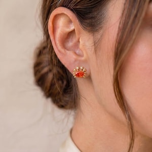 Cute Ocean Animal Stud Earring, 925 Silver Crab, Ear Stack Gift for Women, Beach Wear Earrings
