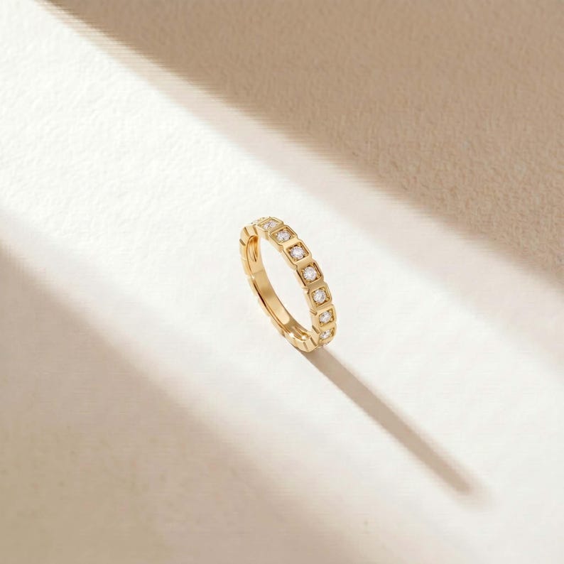 14K Solid Gold Square Bezel Ring, Geometric Moissanite Half Eternity Band, Modern Box Set Wedding Ring, Her Stacking Band, Anniversary Gift,Diamond Ring ,14k Gold Floral Diamond Ring ,Floral Cluster Diamond Ring , Minimalist Diamond Flower ,Cluster Diamond Ring ,14K Solid Gold Square Bezel Ring, Geometric Moissanite Half Eternity Band, Modern Box Set Wedding Ring, Her Stacking Band, Anniversary Gift