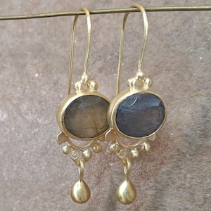Gold Labradorit Ohrringe
