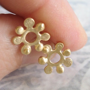 14k Solid gold stud earrings , Gold post earrings , Small gold studs
