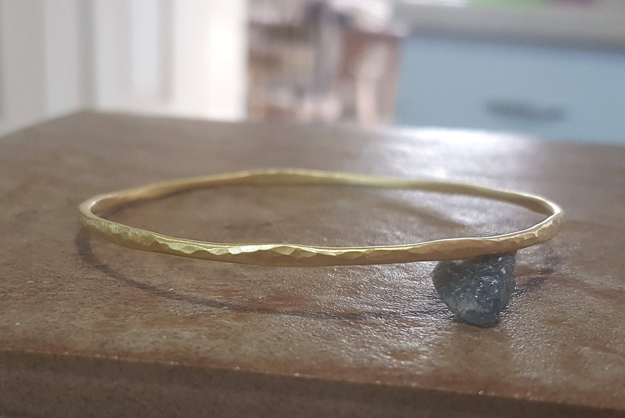 Minimalist gold bangle bracelet