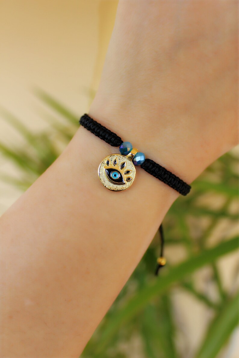 Evil eye bracelet Greek blue lucky bracelet mal de ojo good Etsy