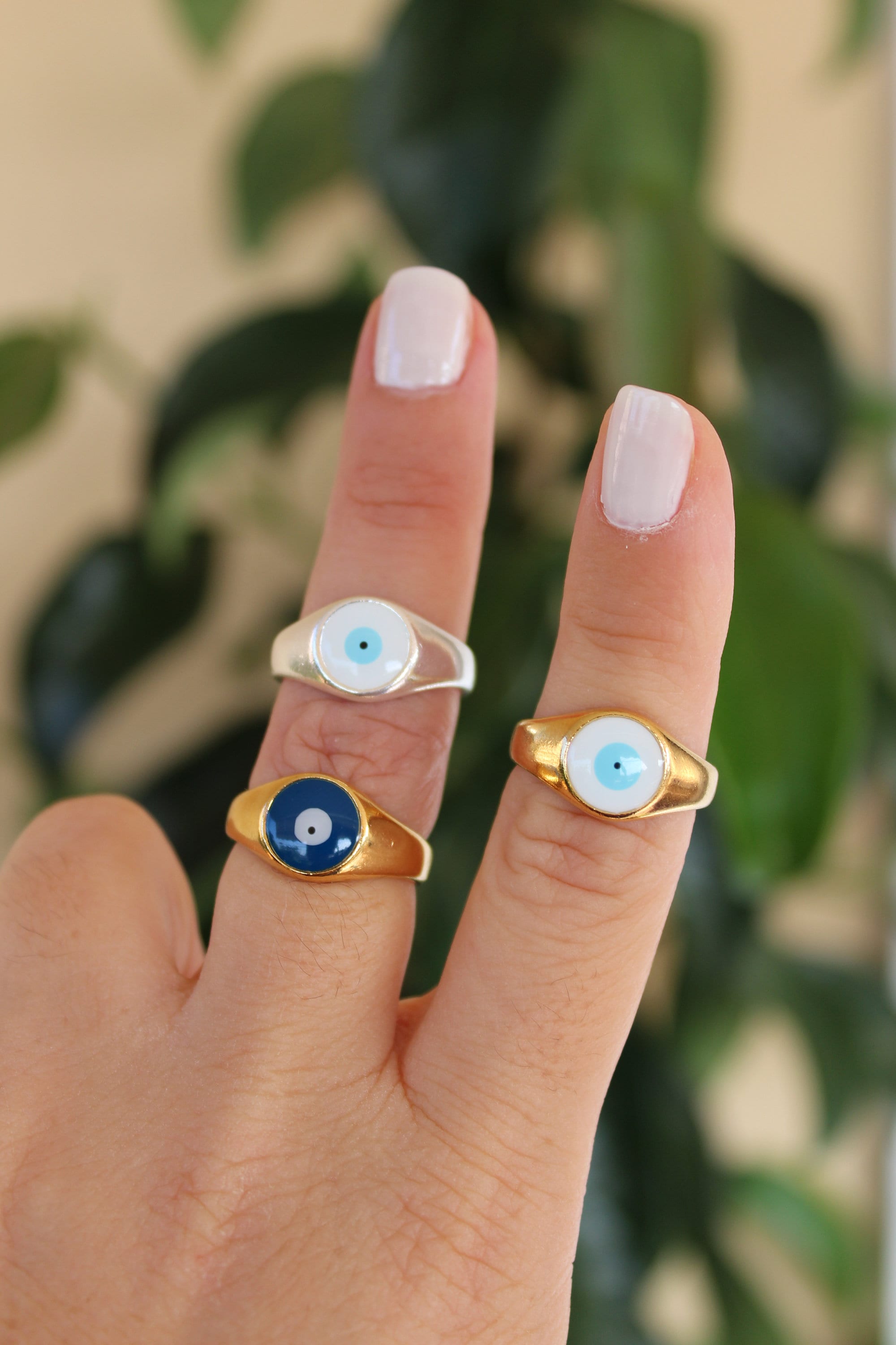 Evil eye ring Gold eye ring silver ring Greek Etsy