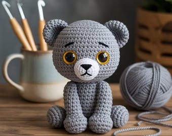 Cappuccino Bear Amigurumi Crochet Pattern PDF Golden Gaze easy Plush Toy Animal Tutorial