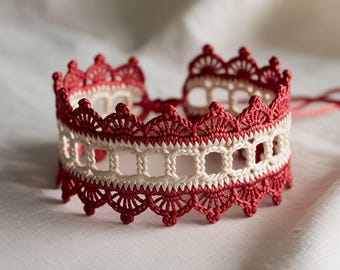 Royal Victorian Lace Cuff Crochet Pattern Gothic Jewelry DIY Romantic Wrist bracelet Digital PDF