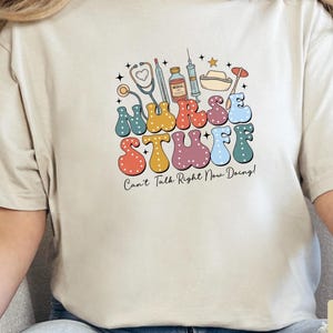 Retro Nurse Stuff T-Shirt – Groovy 70s Medical Humor Apparel RN Gift