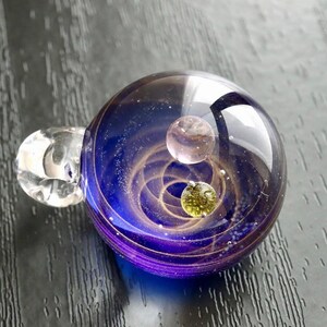 Galaxy Original Heat-resistant glass art pendant planet fantastic strap necklace that traps the universe visual effect Marble Glass Art