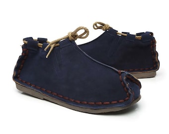 Hmong Vintage Style Flat Shoes Asia Tribal Meditation Ethnic Zen Monk Footwear Hanfu boots 禅 冥想 禪修 Buddha Blue colour 民族 衣 鞋 Meditation yoga