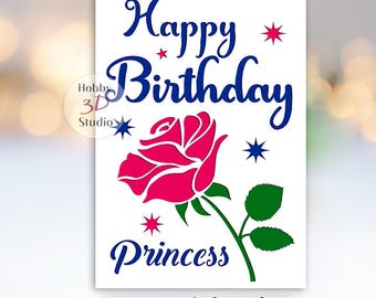 Happy Birthday Colored Card SVG