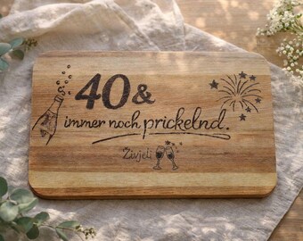 Tabla de aperitivos de madera de haya personalizada, 23 x 15 cm, con nombre, símbolo o frase