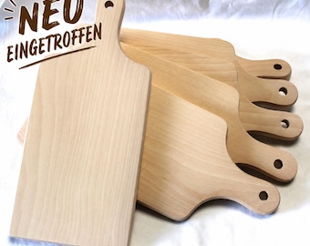 Tablas de servir personalizadas de madera de haya en tamaños XXL y XXXL, con nombre, frase o motivo deseado.