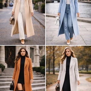 Long Coat Sewing Pattern PDF for Women | British Style Long Overcoat | Tailored Jacket Pattern | Beginner Sewing Project | Sizes XS-XL image 7