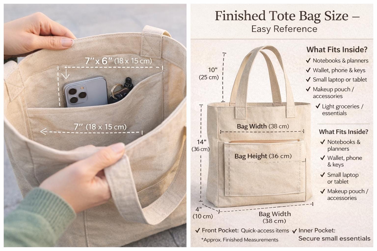 Tote Bag Sewing Pattern PDF, Easy DIY Beginner Frindly Tote, Sizes A4 ...