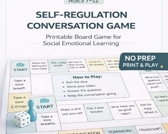 Self-Regulation Conversation Board Game for Kids Ages 7–12