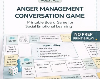 Anger Management Board Game for Kids Ages 7–12
