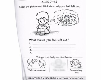 Feeling Left Out and Coping Skills Worksheet Ages 7–12